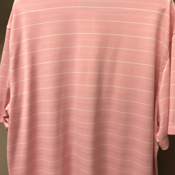 Pink and white striped Nike Golf Polo Shirt - Picture 6 of 6